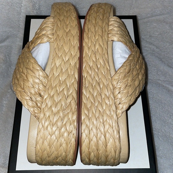 NWT J/SLIDES QUIVER Natural Raffia Sandal - Picture 13 of 15